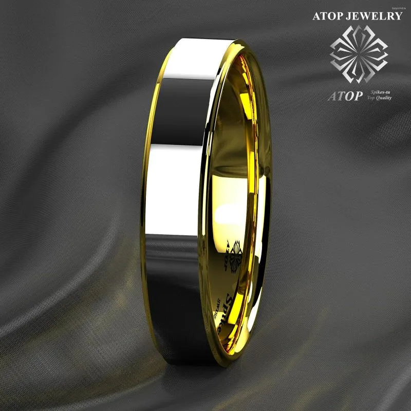 Wedding Rings Tungsten Mens Ring Gold Band 6mm Dome Bruids sieraden Maat 6-12