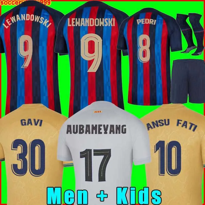 Lewandowski koszulka piłkarska 22 23 Ansu Fati Barcelonas Pedri Gavi Ferran Raphinha 2022 2023 F. De Jong Dest Dembele Camisetas Football Shirt