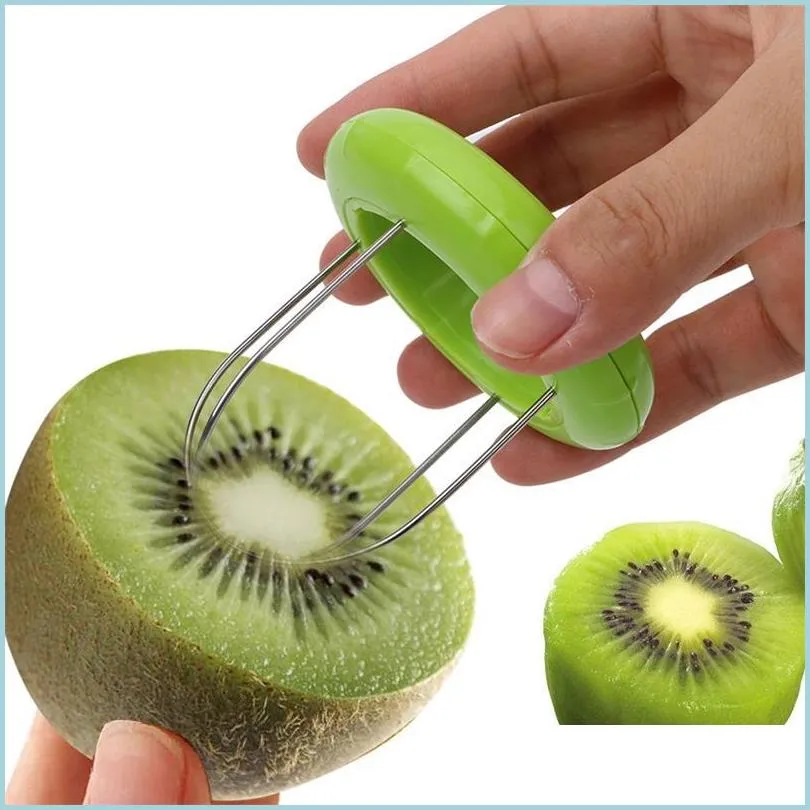 Fruktgrönsaksverktyg Creative Mini Fruit Kiwi Cutter Peeler Slicer Kitchen Bar Supplies Gadgets Tools for Pitaya Vegetabiliska Shredder DHCG5