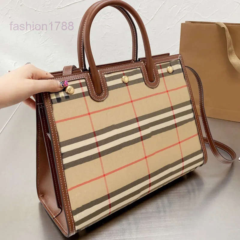 Evening Bags Shoulder Crossboby Bag Tote Bags Large Capacity Shopping Handbag Toothpick Pattern Cowhide Canvas Plaid Purse Open Interior Zipper Pocket