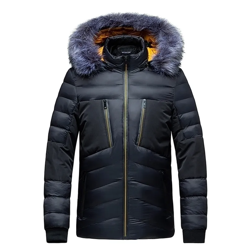 Masculino abaixo Parkas Winter Parka mass confortável moda com capuz Handsome masculino quente jaqueta casual espessada jaqueta à prova de vento 220914