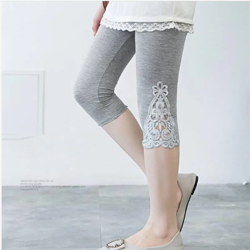 Modal Cotton Lace Leggings For Women Large Sizes XS 7XL Summer