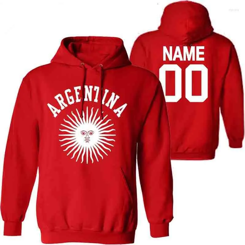 Men's Hoodies ARGENTINA Male Pullover Custom Name Number ARG Country Gyms Sweatshirt Ar Flag Spanish Argentine Nation Print Text Clothes