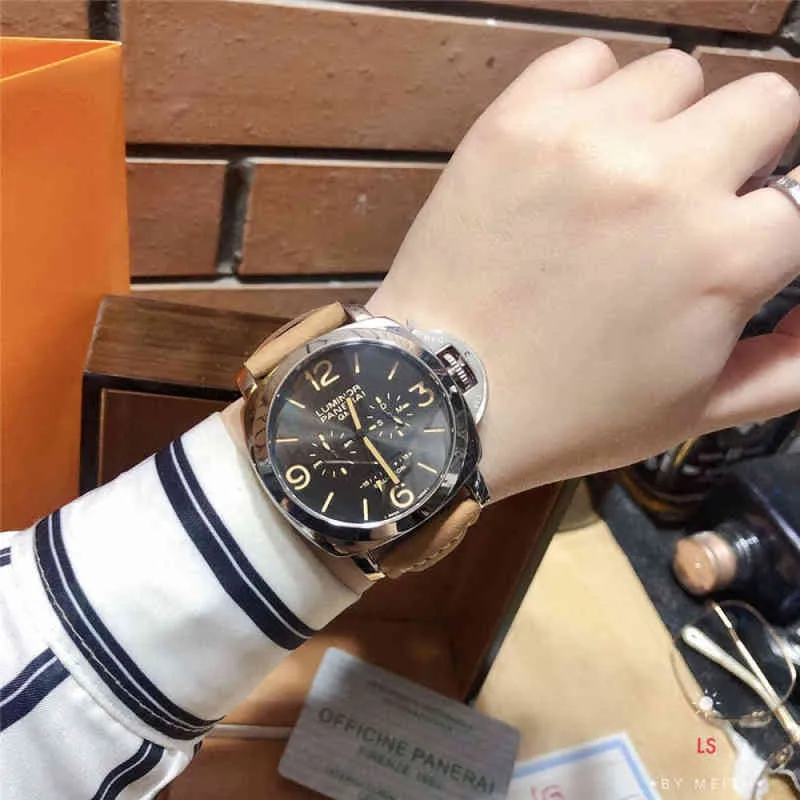 오리지널 PANERAS 시계 전체 기능 럭셔리 패션 비즈니스 가죽 클래식 손목 시계 AWBF