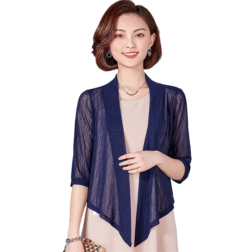 Women's Knits Tees Women Blouses Kimono Cardigan Summer Open Front Half Chiffon Beach Shirt Women Clothing Blusas Feminina Casual Cardigan 220914