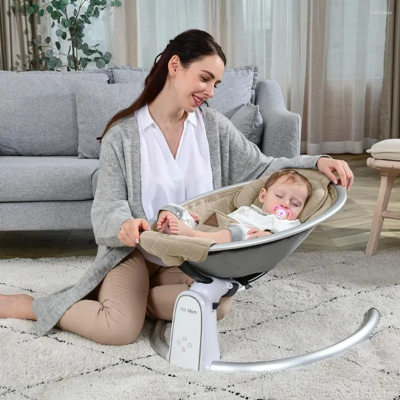 Swings Election Baby Rocking Chair Swing LED Touch Screen Bouncer Bluetooth Control Cradle 0-12M