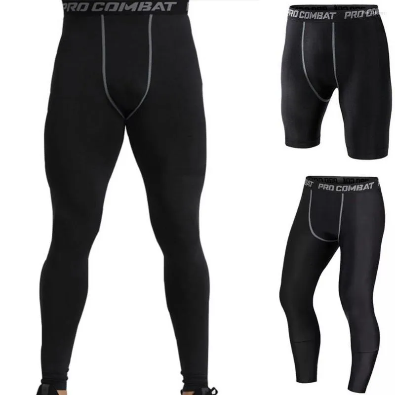 Męskie spodnie Quick Dry Men Fitness Kompresja Gym Sports Legginsy do biegania Rajstopy