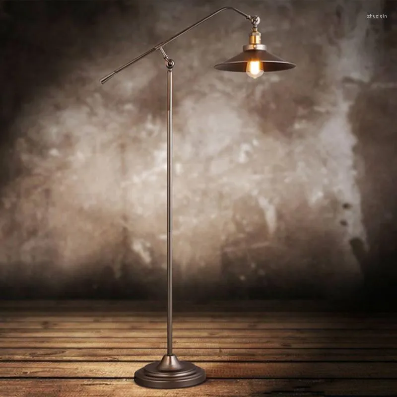 Lampy podłogowe Loft Industrial American w stylu Lampa LED LED do magazynu studium salonu sypialnia sypialnia łóżka Podłogi ruchome oświetlenie