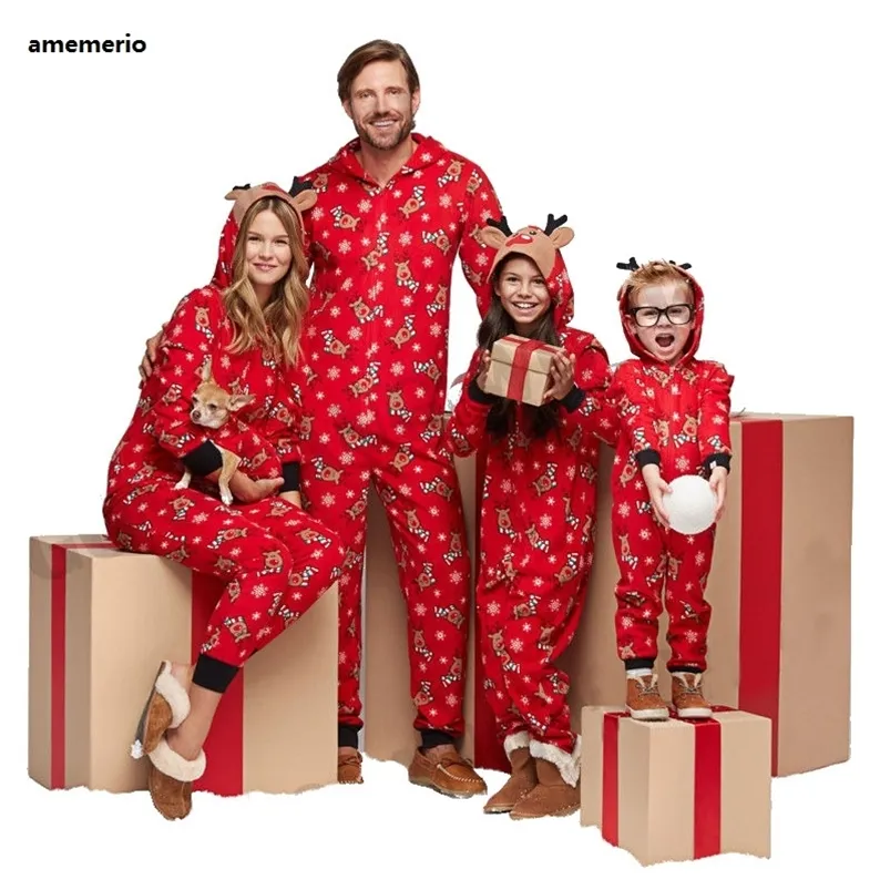 Christmas Matching Tenues Père fils Romper bébé mère fille fille vêtements Famille à la recherche de saut de combinaison Pamas 220914