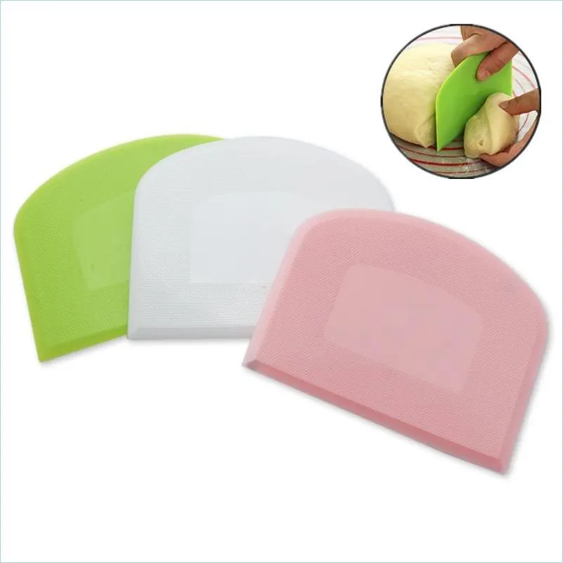 Baking Pastry Tools Plastic Dough Scraper Cream Smooth Cake Spata Baking Pastry Tools Kitchen Butter Knife Cutter Drop Delivery 2021 Dh2Vg