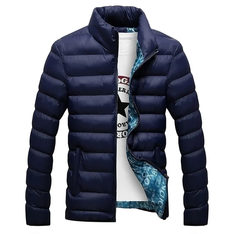 Mens Down Parka Giacca invernale Uomo Fashion Stand Collar Giacca Parka maschile Mens Solid Thick Giacche e cappotti Uomo Winter Parka M6XL 220914