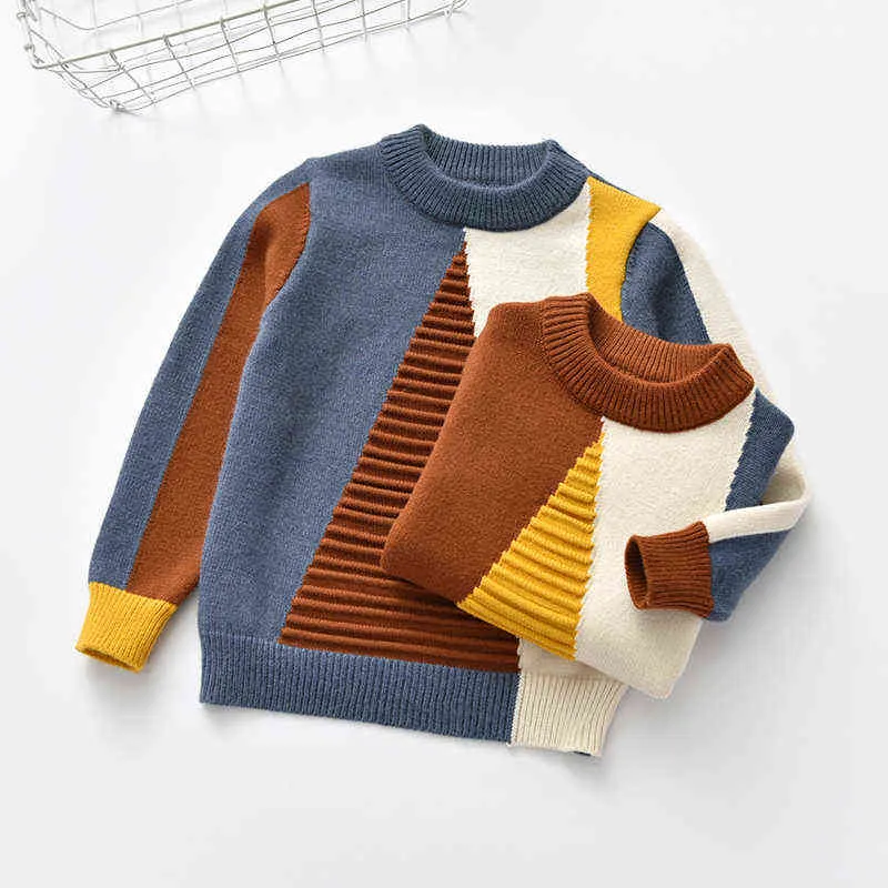 Suéter de camiseta de pullover Kids Baby Girl Girl Triângulo Geométrico Rectangle Match Style Boy Boy Roupe
