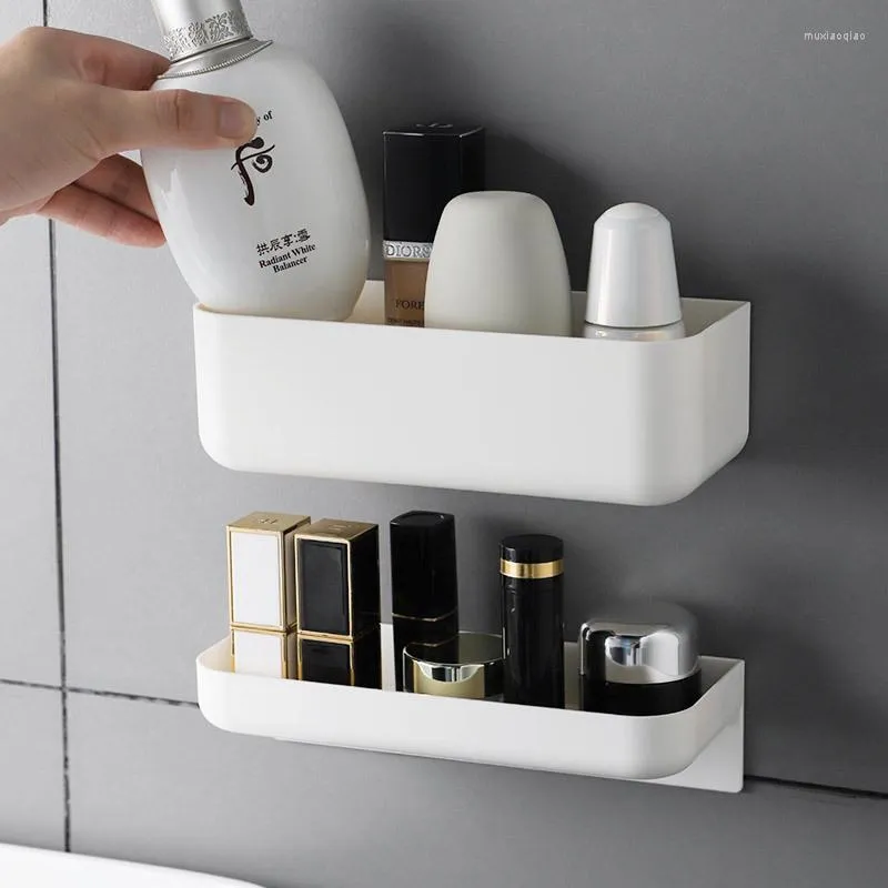 Hooks Bathroom Storage Rack Kitchen Supplies Seamless Wall-mounted Cosmetic Box Toiletries Closet Organizer