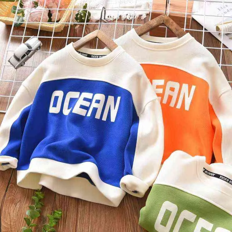 Pullover Boys Cotton Sweaters Spring och Autumn Winter Bottomed Leisure Foreign Style Coats Children's Tops 0913
