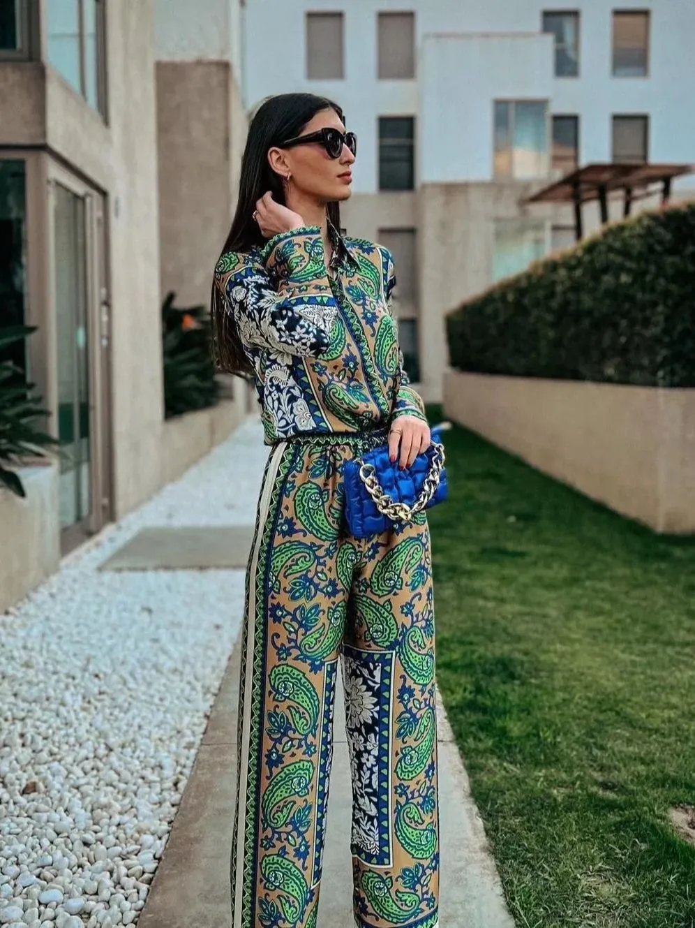 Floral print pant suit hotsell
