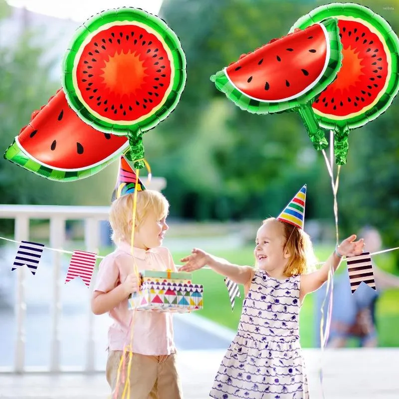 Party Decoration 9 PCS Watermelon Foil Balloons Cartoon Fruit Air For Baby Shower Supplies Summer tema födelsedag