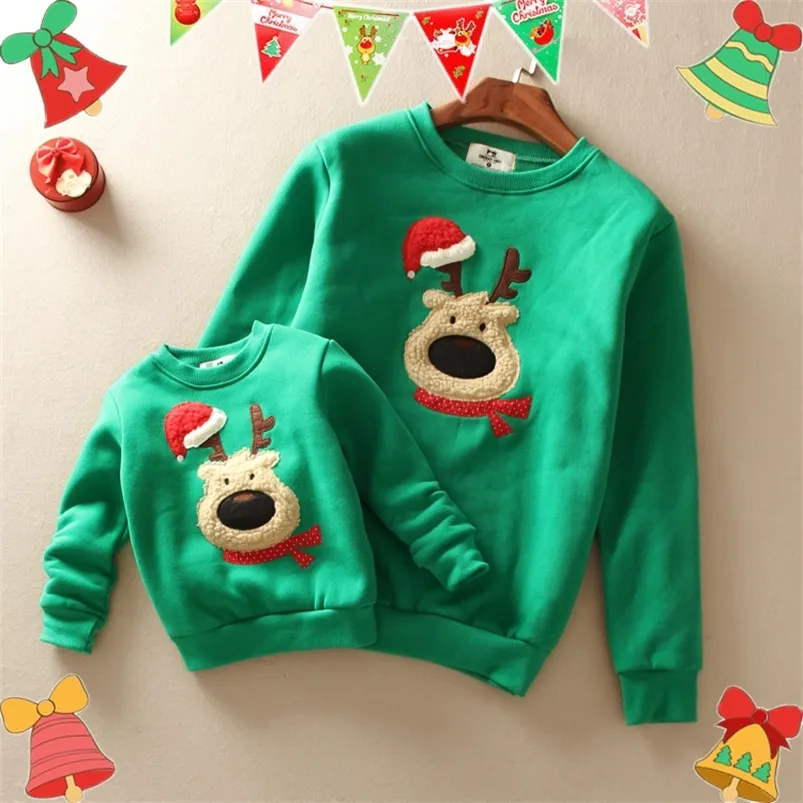 Roupas familiares de alta qualidade para crianças adultos de pijamas mamãe e filha Família Match Match Santa Elk Sweaters Xmas Sweathirt Roupfits 220914