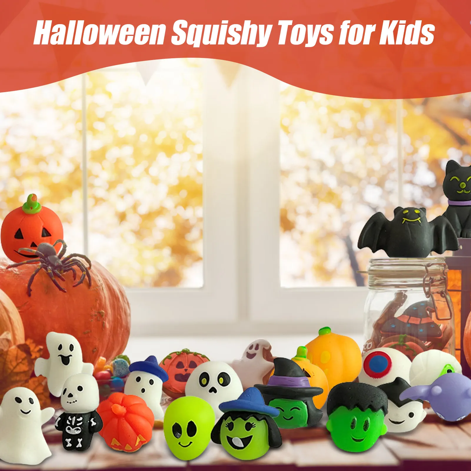 mini brinquedos mole mochi squishies halloween kawaii zumbi ghost padrão de estresse aliviar brinquedos para crianças presentes