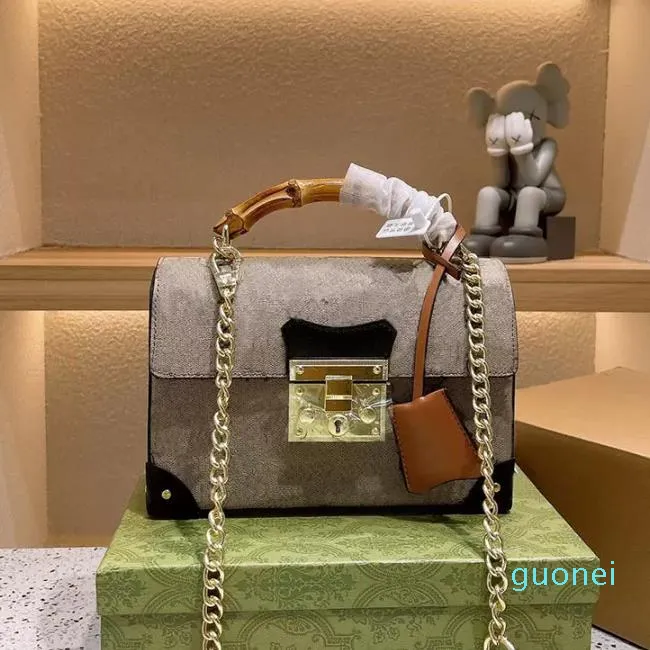 مصمم -Handbag واحد كتف Meenger Bag Ladies Letter strain stribody back package square square claic gold chain flap bags flight gold hardware