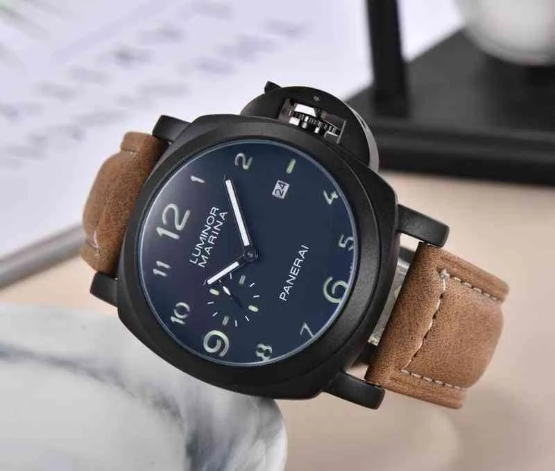 Relógios masculinos moda pulseira de couro multifuncional estilo relógios de pulso à prova d'água