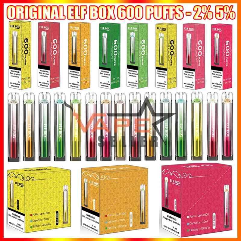 Disposable Vape E Cigarette Original Elf Box 600 Puffs With 20mg 50mg 