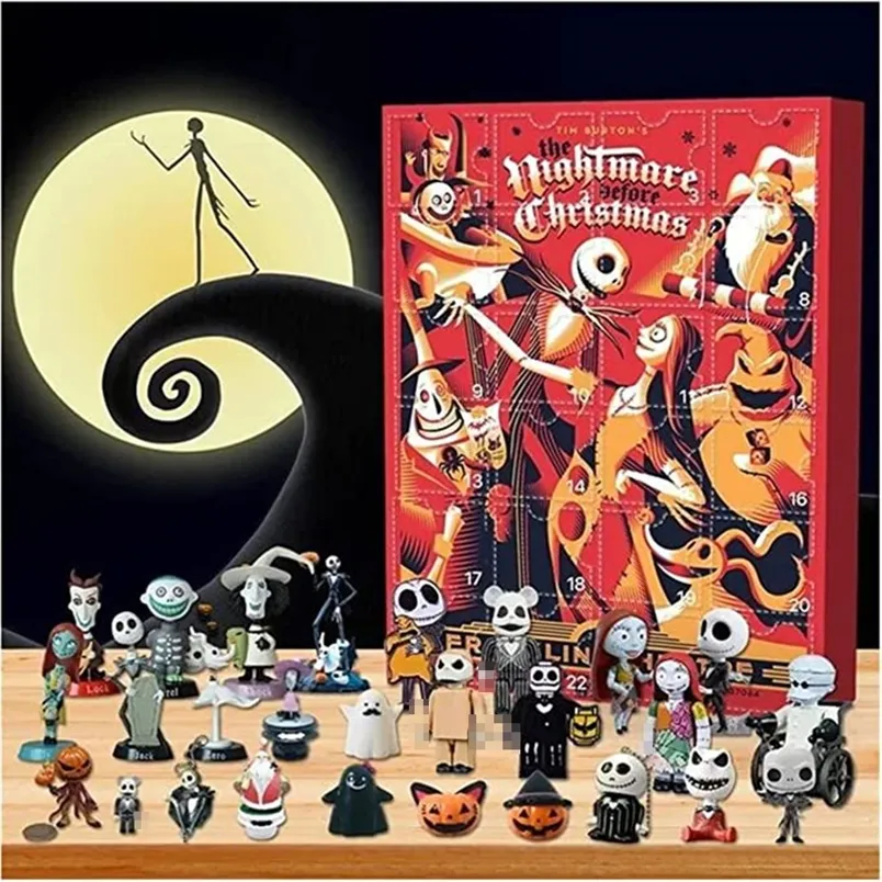 Blindbox 24st Halloween Doll Advance Calendar Box Present för Countdown Room Ornaments Leksak Barn Semesterpresenter 220914