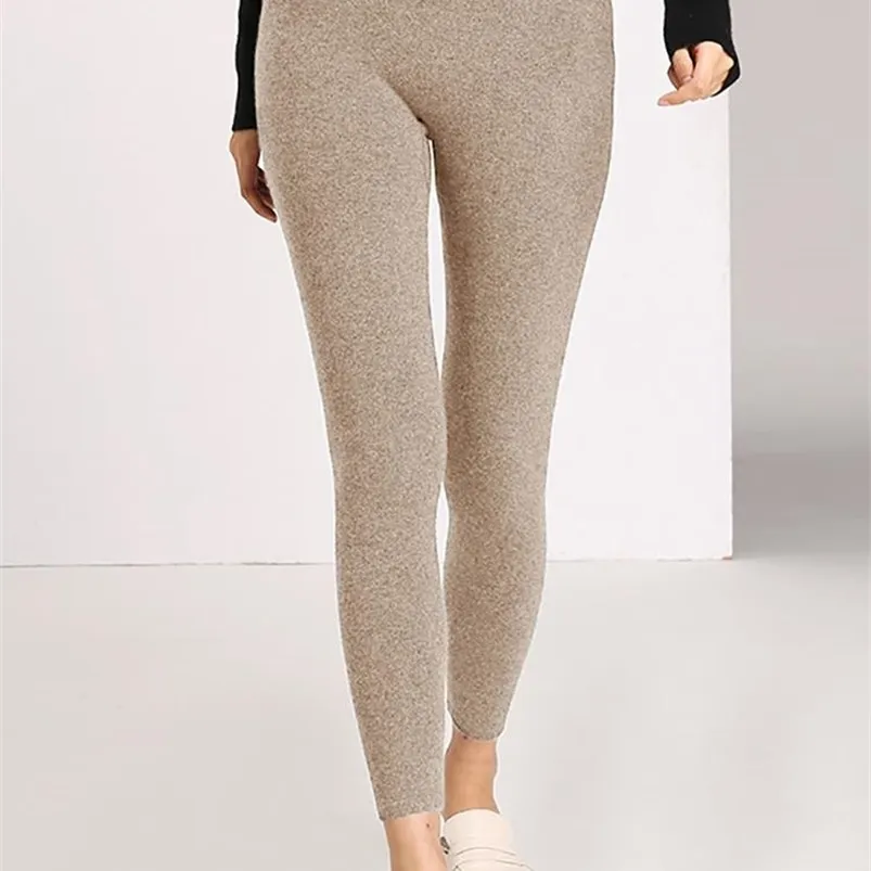 Damen-Leggings Aachoae Herbst Winter Frauen Leggings Feste Beiläufige Dünne Hosen Hosen Hohe Taille Sportwear Damen Knöchel Länge Leggings 220914