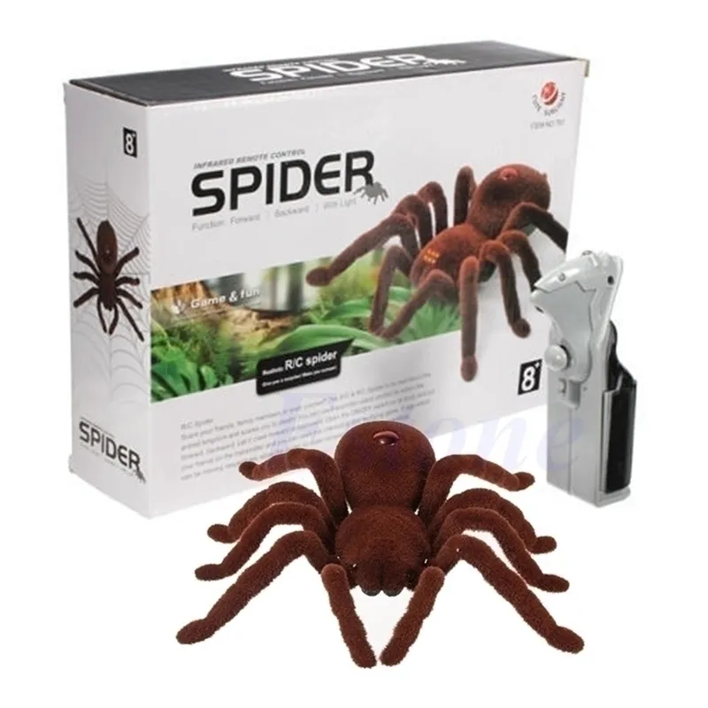 ElectricRC Animals Kid Gift Remote Control Scary Creepy Soft Plush Spider Infrared RC Tarantula Toy 220914