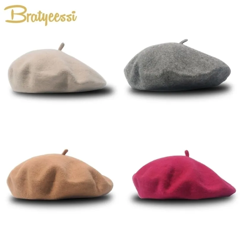 CAPS HATS Fashion Wool Baby For Girls Candy Color Elastic Spädbarn BERET Kids 14 år 1 PC 220914