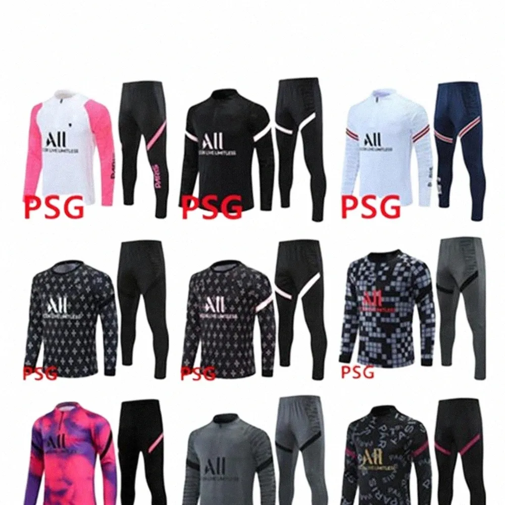 PSGS Tracksuit Jerseys Soccer Jersey Kids And Men Training Suit Long