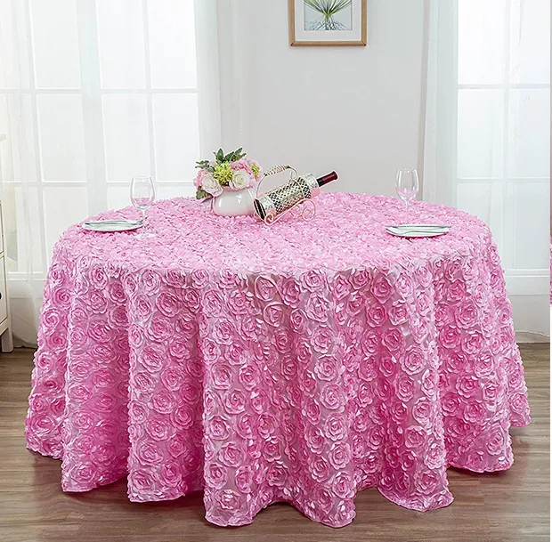Bruiloftdecoraties 1,2 m in diameter blush roze 3d rose bloemen tafelkleed voor feesttaart tafelkleed tafel decor lunner