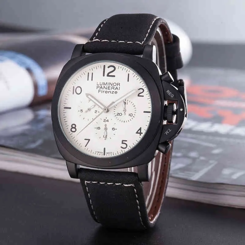 Reloj de diseñador Paneras Reloj Digital Dial Movimiento mecánico Correa de cuero Reloj de pulsera para hombre de negocios Mkhg