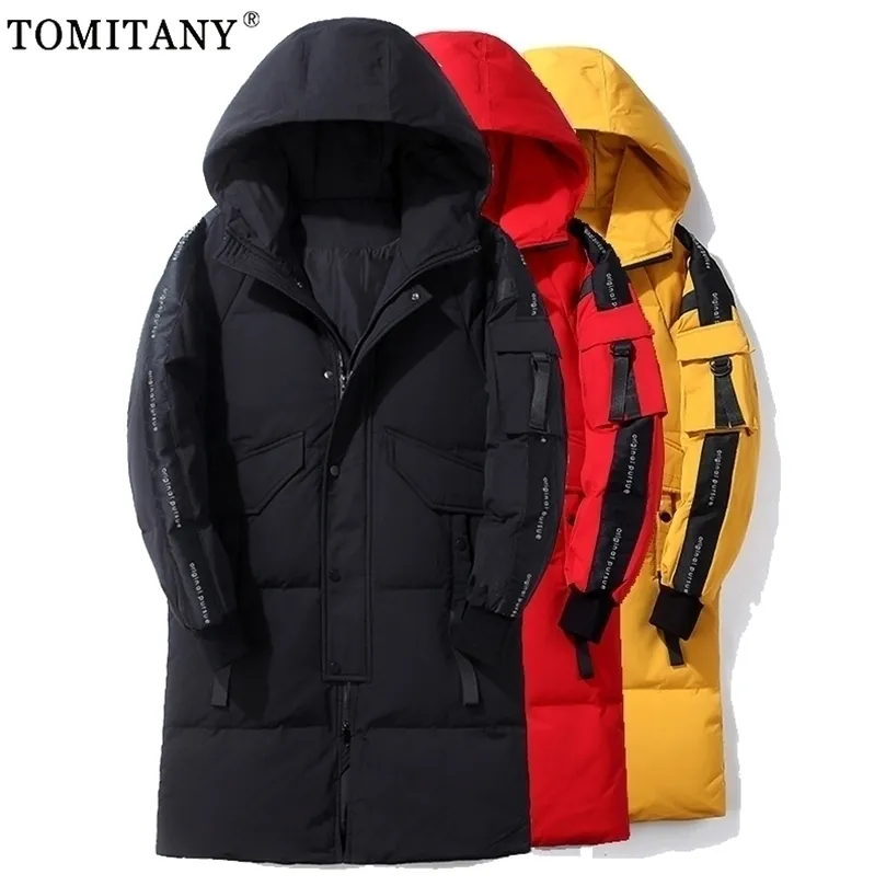 Mens Down Parkas Man Jacket Winter Plus Long Down Jackets Warm Thick Hood Coats Men Fashion Outwear Outfits Classic Windproof Pockets Parkas 220914