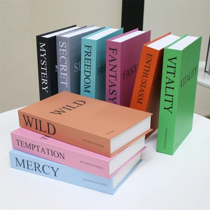 Decorative Objects Figurines Openable Design Decoration Fake Books Simple Hardcover Fake Book for Table Storage Box el Club Props Libros Decorativos Bulk 220914