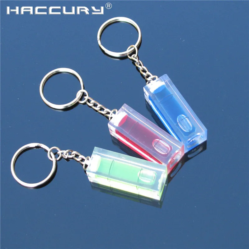 20 шт./Лот Haccury Key Chain Small Bubble Уровень дух акриловой квадратный уровень Измерение прибора Размер 15x15x36 мм