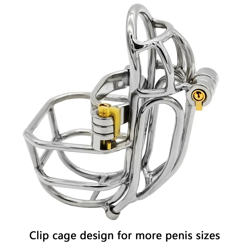 Cockrings est Design Dispositif de chasteté masculin détachable en acier inoxydable PA Puncture Cock Cage Penis Ring Lock Stealth Lock Ceinture de chasteté 220914