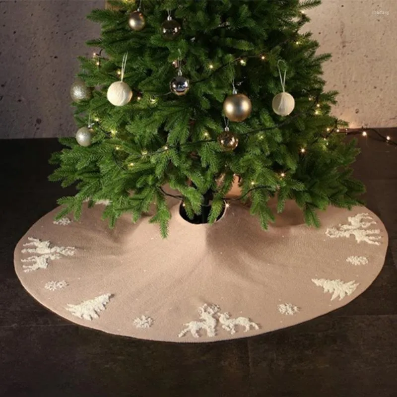 Decorazioni natalizie Cuscino per albero di Natale Gonna con fiocchi di neve ricamati 3D in fibra acrilica resistente all'usura