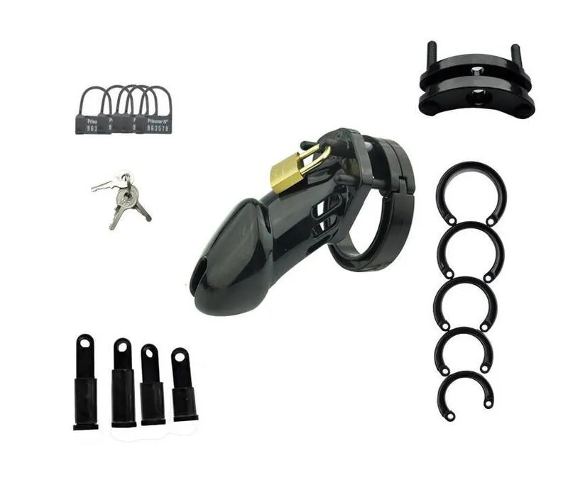 anelli Giocattoli sessuali Dispositivo maschile piccolo/standard con anelli di 5 dimensioni Blocco in ottone Numero di chiusura Tag Gabbia di castità_voghion.com