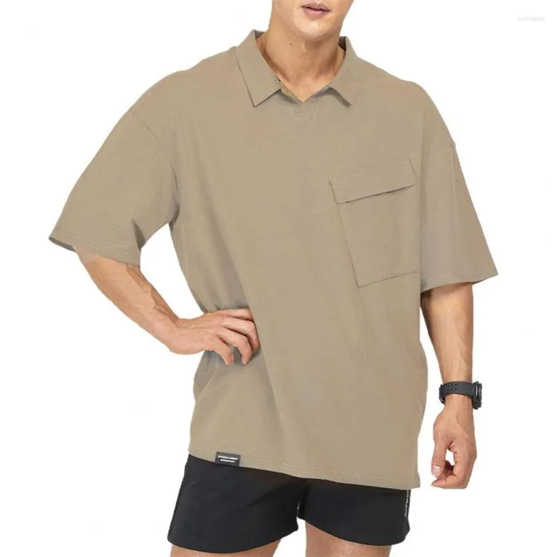 Męskie polo 2022 Man Fashion T-shirt Solidny kolor Lapel Lato pół rękawie luźna koszula Wysoka jakość szczupła po-lo dla mężczyzn sportowych sportów fitness