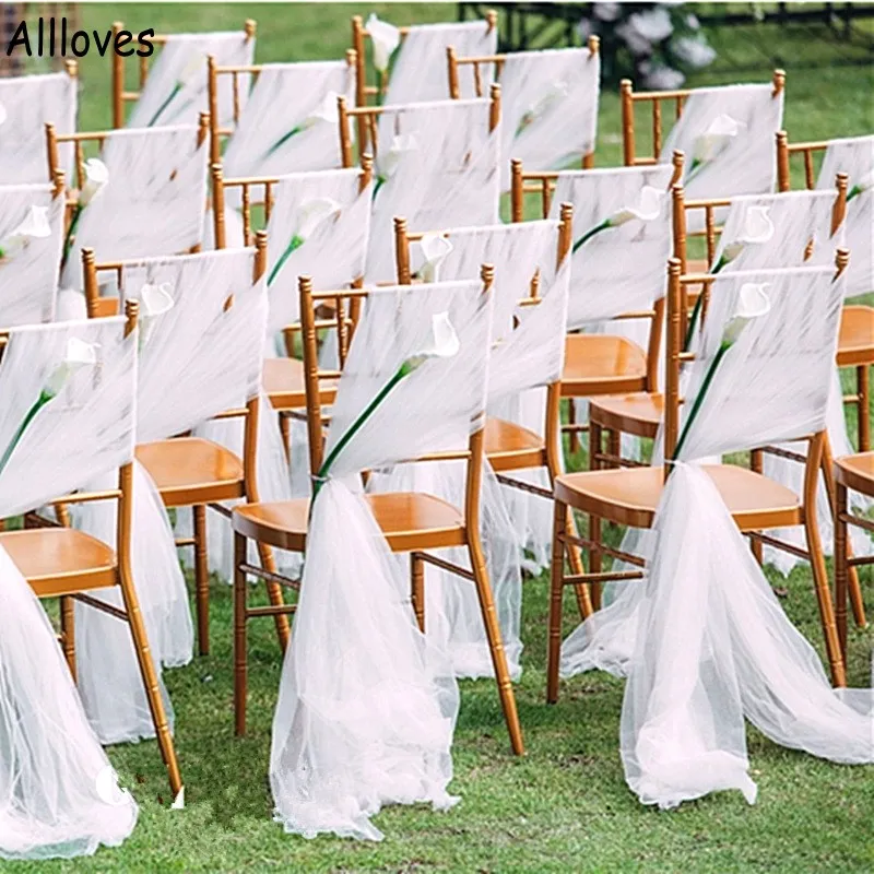 Coperture per sedie roamantiche Decorazioni per matrimoni da giardino sedie per feste nodiche a cintura.