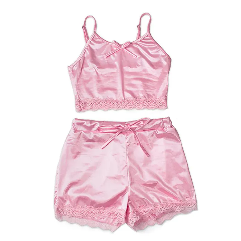 Schbbbta Set Pigiama In Raso Per Ragazze E Donne – 2 Pezzi Con Bottoni, Morbido E Setoso, Rosa, Taglia S (3-4T), Regalo Per Festa Della Mamma - 5