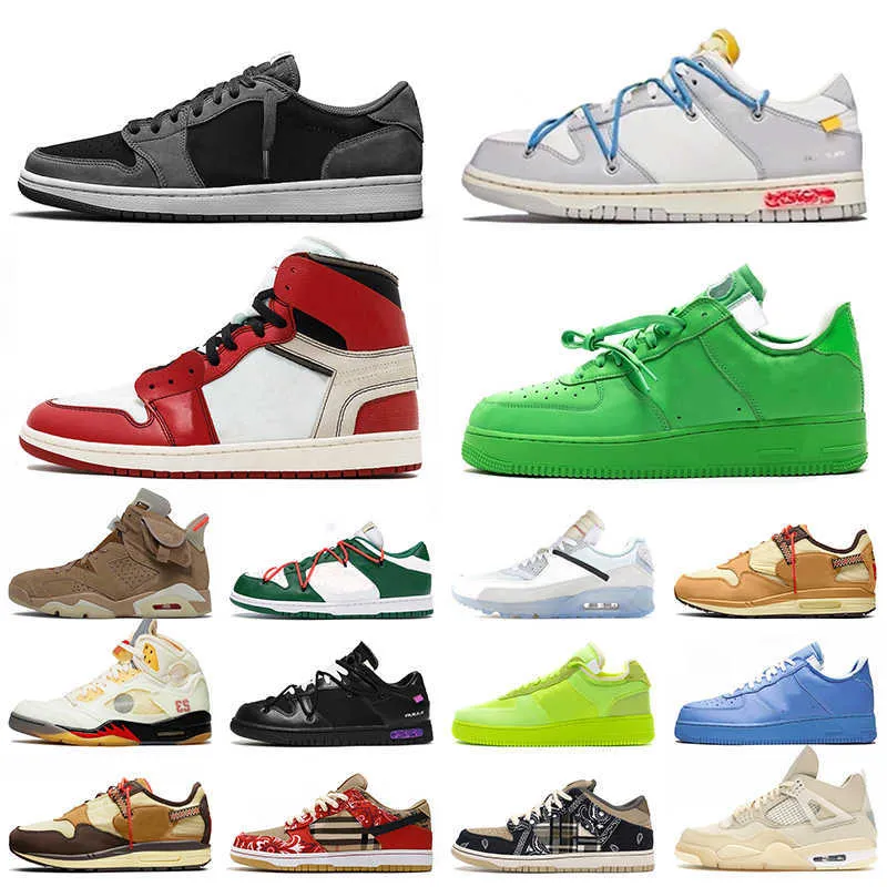 Jumpamn 1 4 Cactus Jack 5 6 Casual Chaussures Hommes Femmes Blanc Sports Noir Phantom Mca Vert Clair Spark Fragment Ow x Designer Baskets Basses