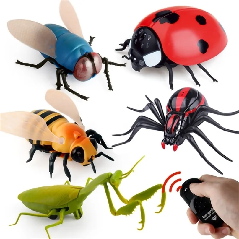Electricrc Animals RC Animal Infrared Remote Control Simulation Insect Model Toys Electric Robot Halloween Prank Insects Kids Toys Spider Bee Fly 220914