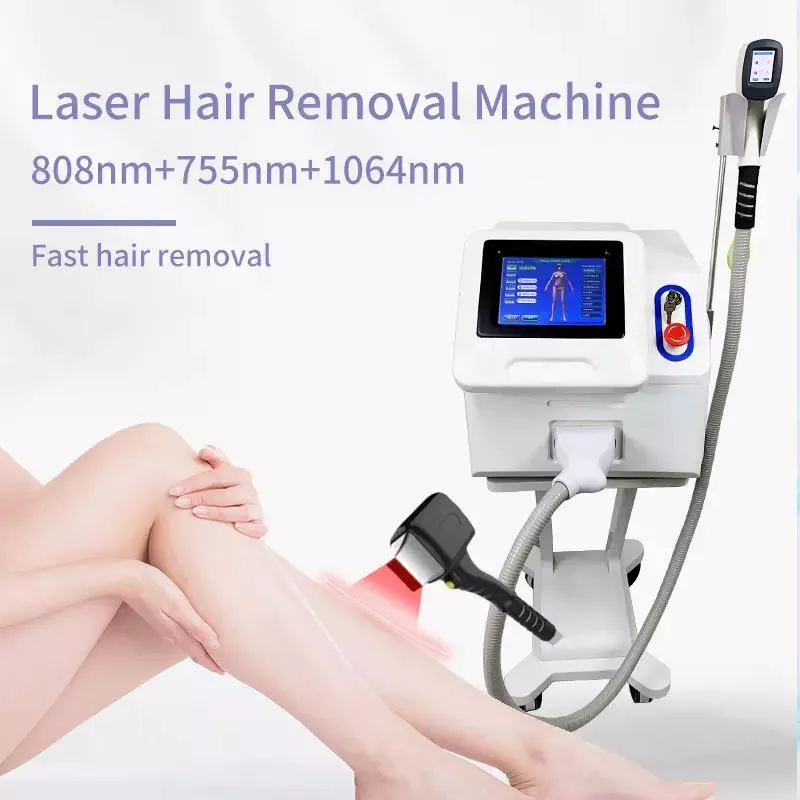 2022 Hair Remover Titanium Laser 3 Wavelengths 755 808 1064nm Skin Rejuvenation Diode Laser Machine