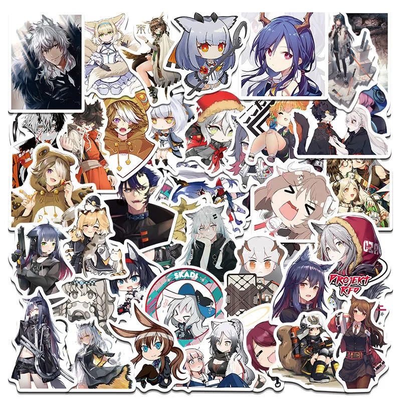 50st Cartoon Strategy Anime Game Arnights Stickers f￶r DIY Laptop Bagage Phone Case Skateboard Helmet Gift Kids