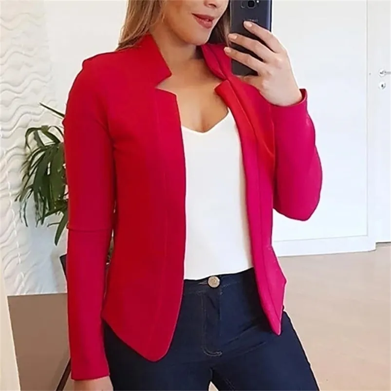 Women's Suits Blazers Clothes Cardigan Collared Tops Solid Color Coat Clothing Long Sleeve Unique Fashion Female 220913