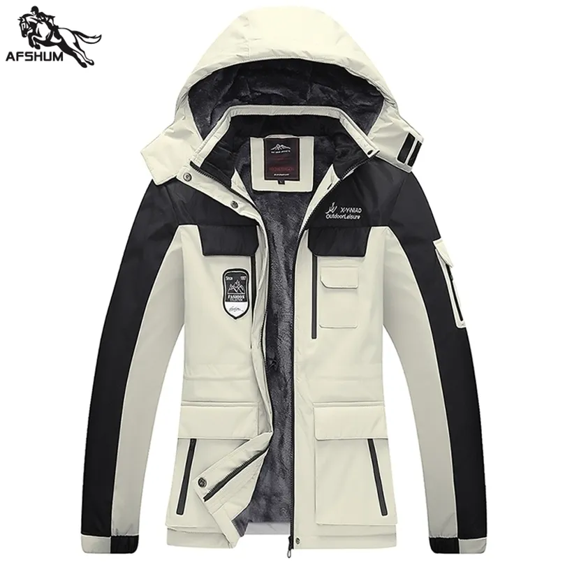 Mens Down Parkas Veste d'hiver hommes parka L5XL 6XL veste Mens Plus velours épaississement manteaux à capuche combinaison de ski mens casual vestes chaudes manteau 898 220914