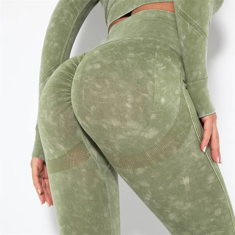 Frauen Leggings Frauen Leggings Waschen Yoga Hosen Sexy Bubble Butt Push Up Fitness Legging Hohe Taille Dünne Enge Mujer Gym nahtlose Legging 220914