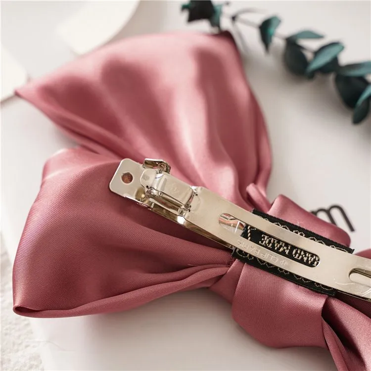 Fashion Ribbon Hair Clips Big Lar Bow HairPin for Women Girl