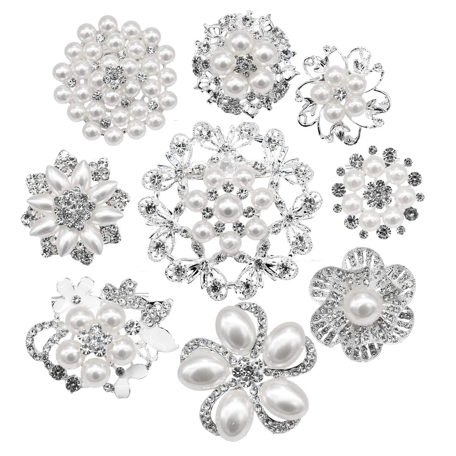 Pins Brooches L Lot Siertone Atrinestone Big Pearl Crystal Wedding Bouquet Set набор оптовых модных женщин Fashion Flow